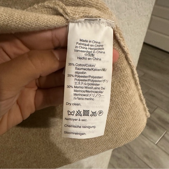 J.Crew Cotton Wool Blend Open Front Cardigan Tan Small - Picture 7 of 7